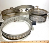 Lot of 4 Vintage Silver Plated Cassrole Dish Holders
