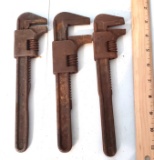 3 Antique Pipe Wrenches