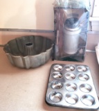 Bundt Cake Pan, Cookie Press and Muffin TIns