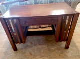 Early Mission Style Library Table w/Center Drawer - Awesome Piece!