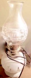 Vintage Frosted Glass Boudoir Lamp