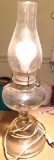 Vintage Converted Glass Oil Lamp