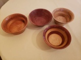 Lot of 4 Wooden Bowls