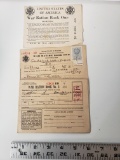 Set of 3 WWII Ration Books