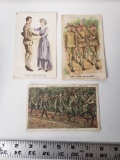 Lot of 3 WWI Postcards, Written