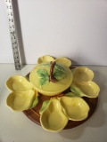 New Old Stock Belmar of California Lazy Susan Pear Serving Set