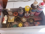 Metal Container Full of Vintage Cans and Bottles