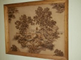 Vintage 3D Soft Cloth Bird Wall Hanging with Wooden Frame