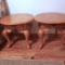 Pair of Matching Oak End Tables with Queen Anne Legs