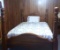 Vintage Heavy Wood Cannonball Queen Size Bed with Headboard, Footboard and Wood Rail