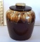 Vintage Brown Drip Glaze Jar with Lid   