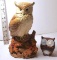 Plaster Owl Figure and Small Owl Solar Light