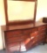 Vintage Dixie Mahogany Dresser and Mirror