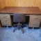 Vintage Metal Office Desk with Chair 