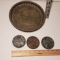 Vintage Metal Tray and Coins