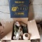 Box Lot of Vintage Bottles, Glasses, and Stadium Seat