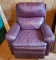 Lane Burgundy Leather Recliner