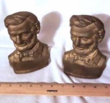 Set of Abraham Lincoln Brass Bookends