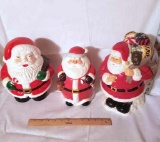 Lot of 3 Santa Claus Cookie Jars