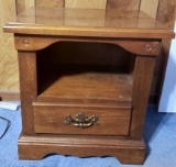 Vintage Single Drawer Wood Nightstand