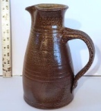 Brown Pottery Pitcher   