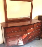 Vintage Dixie Mahogany Dresser and Mirror