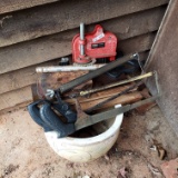 Miter Box Saw, Planter and Assorted Items