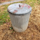 Galvanized Metal Trash Can