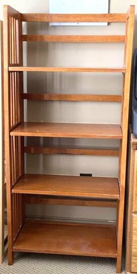 Wooden 4-Tier Folding Bookshelf