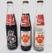 Lot of 3 Collectible Vintage Clemson and NC State Coca Cola Bottles