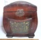 Small Curved Wood Box with Brass Angel Decorative Front and Lid