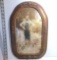 Antique Photograph in Ornately Carved Wooden Picture Frame with Bubble Glass Front