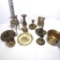 Collection of Brass Items, Candlesticks, Vases, Figurines