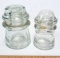 Lot of 2 Vintage Hemingray Clear Glass Insulators