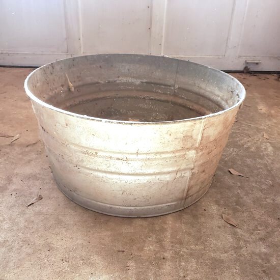 Galvanized Metal Wash Tub with Handles 
