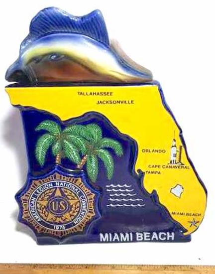 American Legion 1974 Convention Miami Beach Decanter 