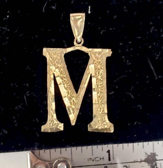 14K Gold “M” Charm