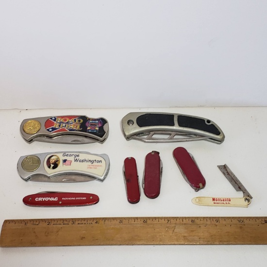 Collection of Pocket Knives and Straight Edge Razor