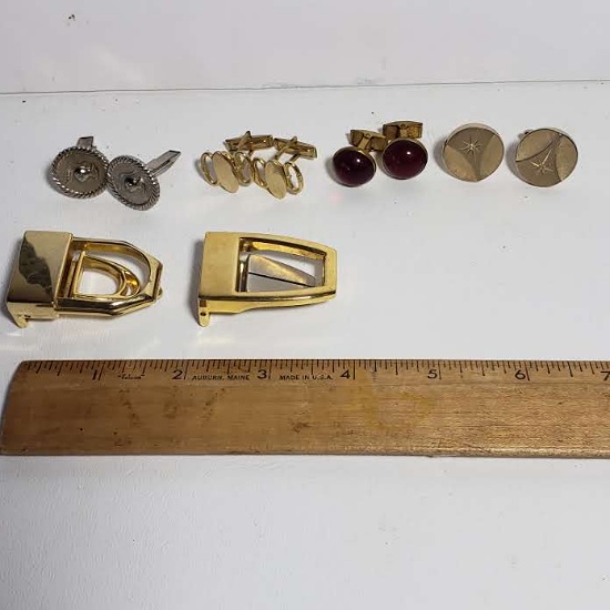 Lot of Cufflinks and Belt Buckles