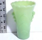 Vintage Scalloped Fire King Jadeite Art Deco Vase