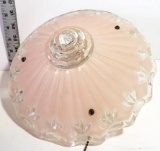 Vintage Pink Glass Light Fixture