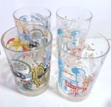 Lot of 4 Walt Disney Collectible Glasses