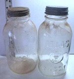 Pair of Vintage Half Gallon Mason Jars with Zinc Lids