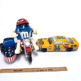 M&M’s Collectibles, Race Car Tin and Patriotic Motorcycle Candy Dispenser