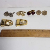 Lot of Cufflinks and Belt Buckles