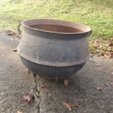 Antique #12 Cast Iron Cauldron, 3 Leg Double Gate Marked 