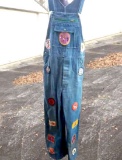 Shriners Hillbilly Clan Liberty Denim Overalls Covered in Patches