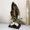 Porcelain Eagle Figurine on Wooden Base