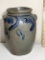 Nice Salt Glaze Pottery Vessel w/ Cobalt Drip Glaze