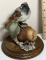 Beautiful Porcelain Bird Figurine on Wood Base